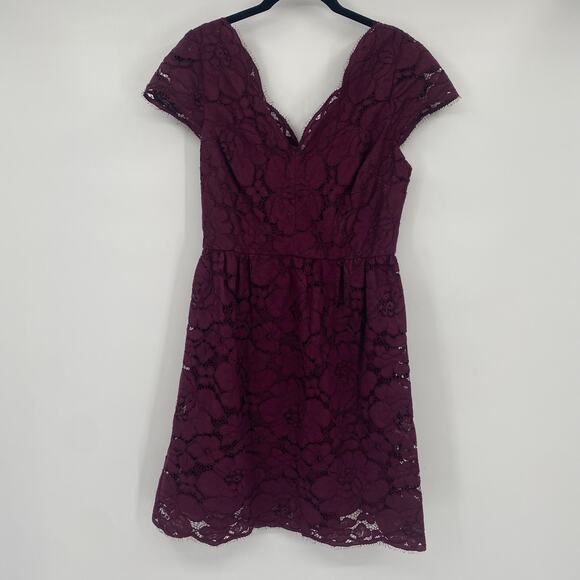 Wendy Bird Women's Eggplant Purple Lace Unrivaled Refinement Cocktail Dress Sz 8 - Picture 4 of 10